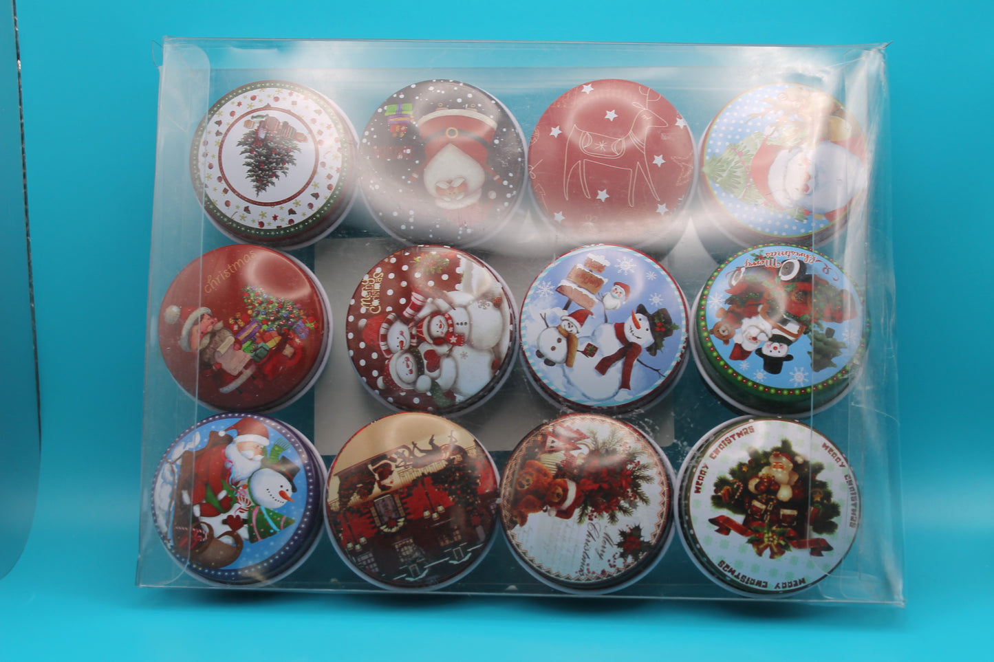 Christmas Candle Tins-12 Christmas Tree, Pumpkin Souffle, Gingerbread