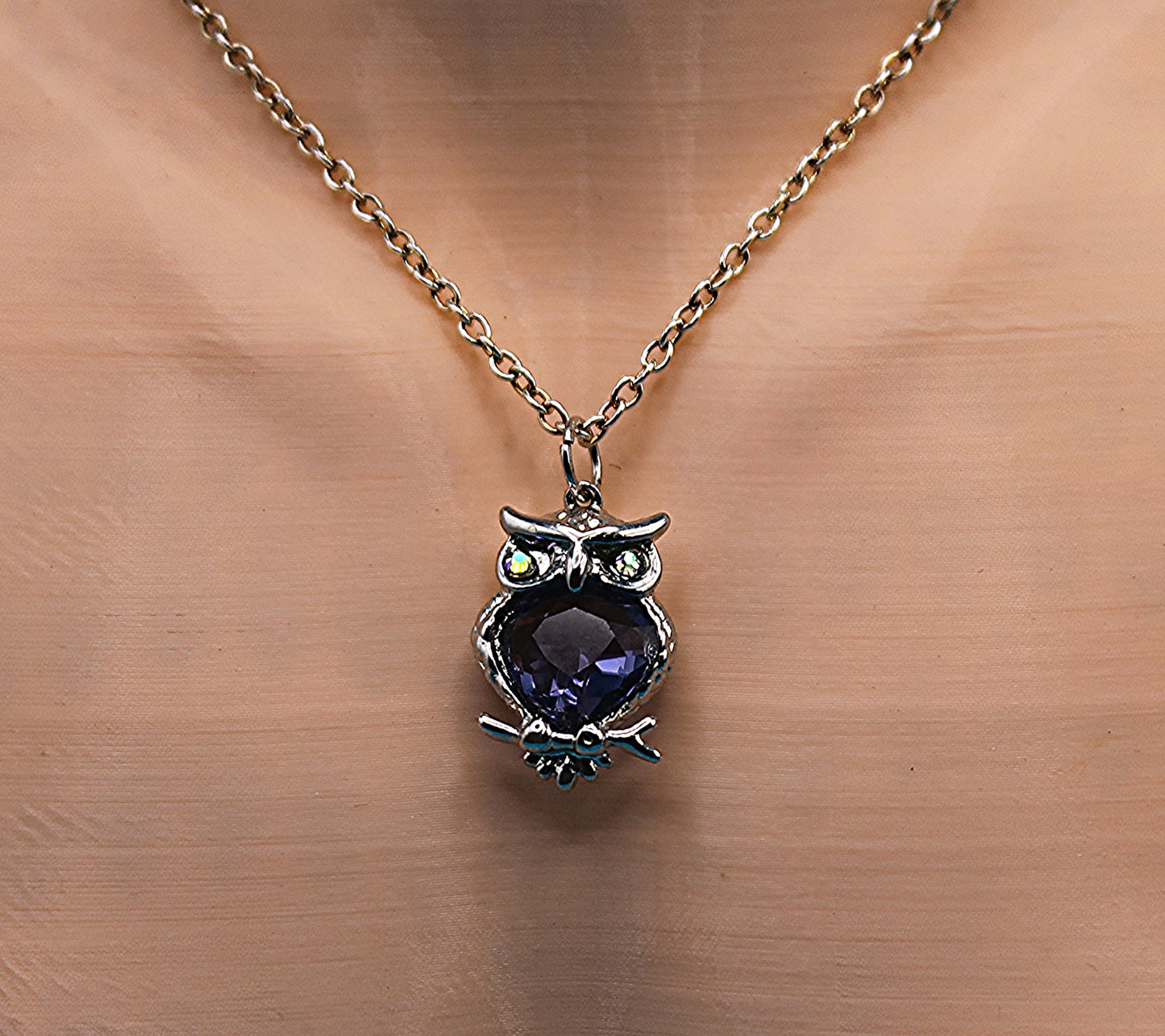 Purple Owl Necklace