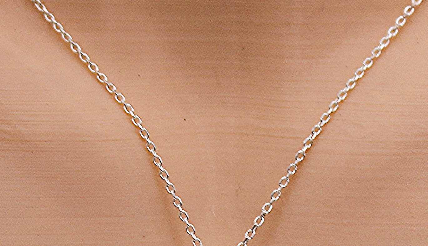 Sterling Silver Necklace with Ruby Gem Stone