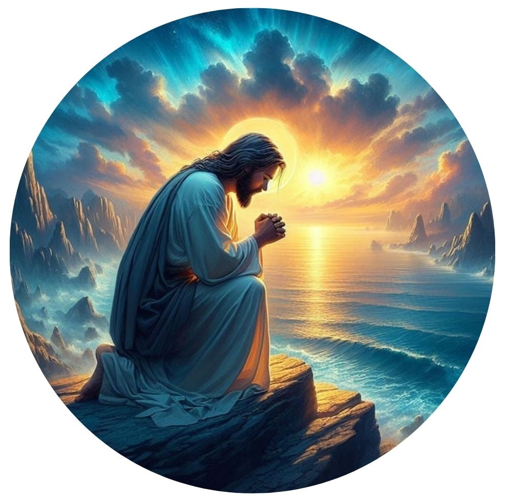 Jesus Kneeling Mouse pad