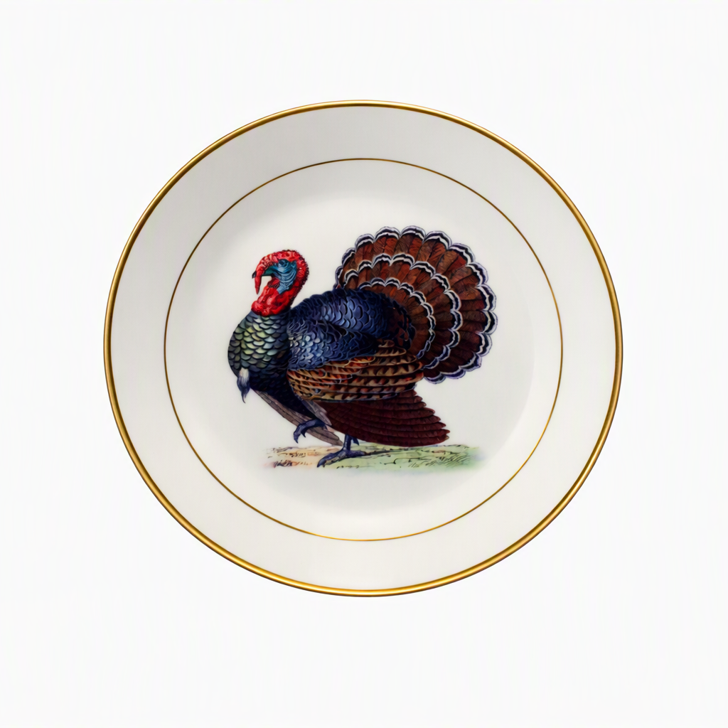 8‑Piece Ceramic Turkey Plate Set (10‑inch + 8‑inch)