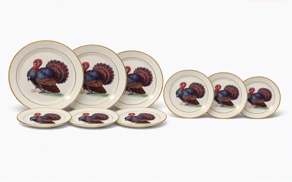 8‑Piece Ceramic Turkey Plate Set (10‑inch + 8‑inch)