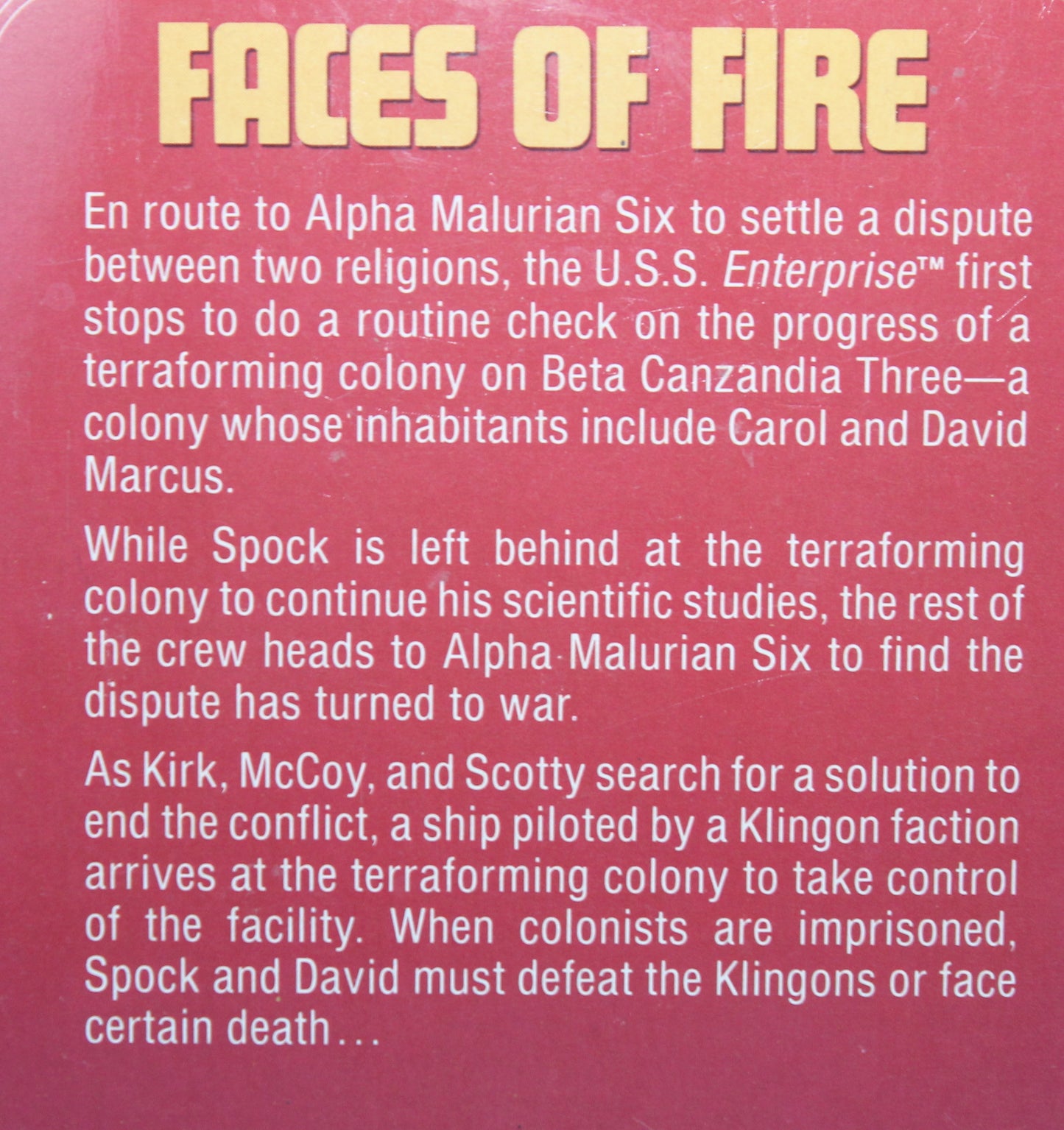 Star trek: Faces of Fire