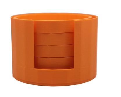 Orange Holder With  Five Coasters