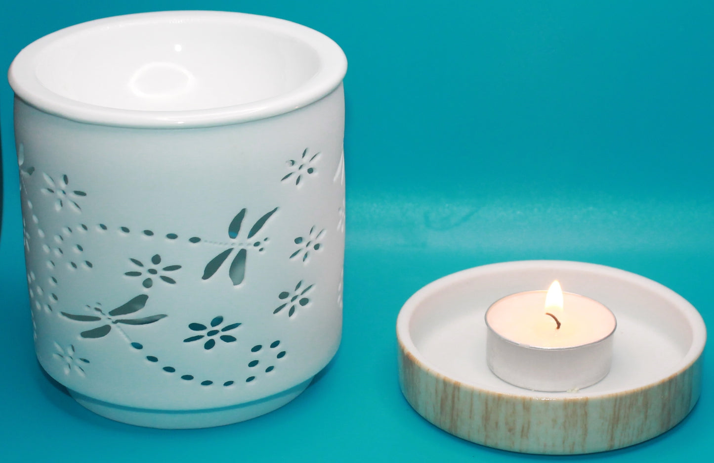 Dragonfly Matte Ceramic Oil Burner and Wax Warmer