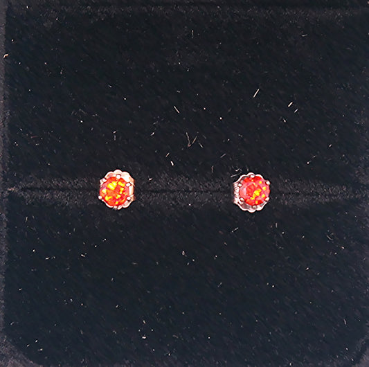 Red Garnet Studded Earrings