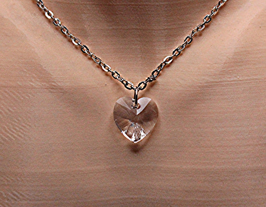 Rhodium Heart  Necklace