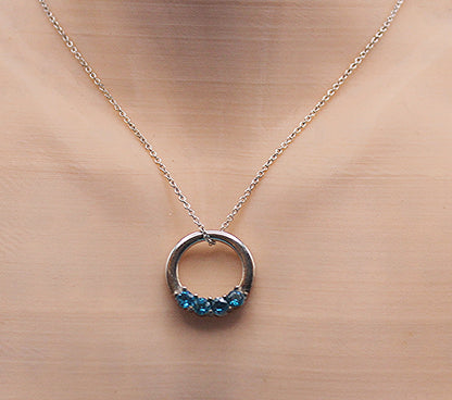 Sterling Silver 4 Stone Circle