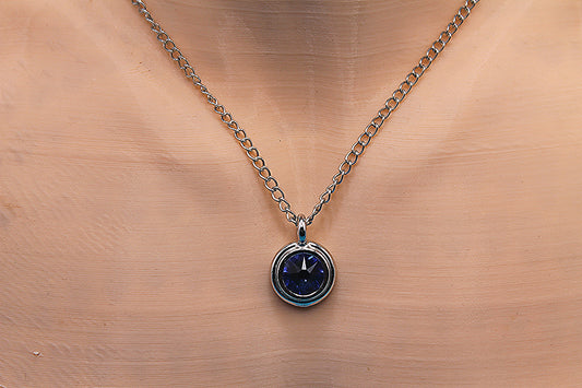 Blue Charm Circle Necklace