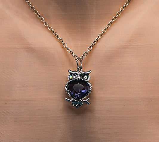 Purple Owl Necklace