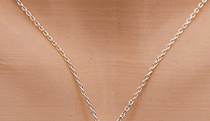 Sterling Silver Necklace with Ruby Gem Stone