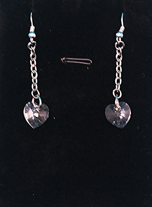 Rhodium Heart Earrings