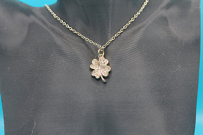 four-Leaf Rhinstone Necklace