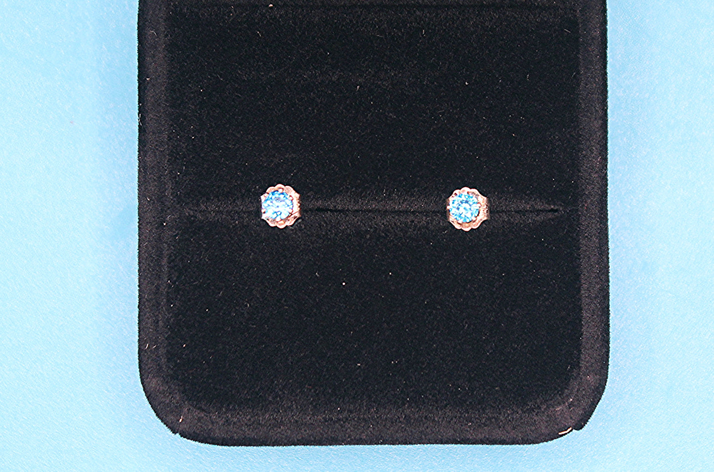 Blue Zircon  Stud Earrings