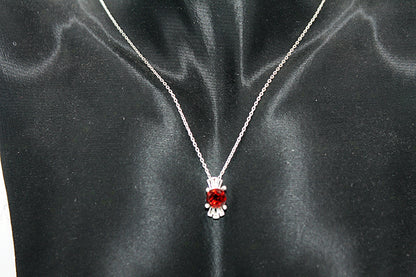 Sterling Silver Necklace with Ruby Gem Stone
