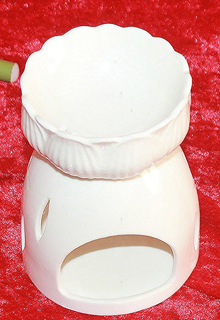 White Gloss Lotus Flower oil Burner and Wax Warmer