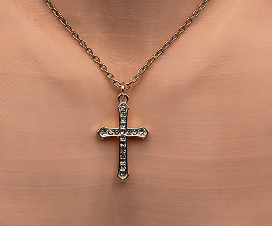 Rhinestone Cross Charm