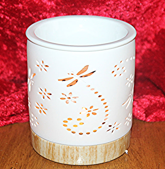 Dragonfly Matte Ceramic Oil Burner and Wax Warmer