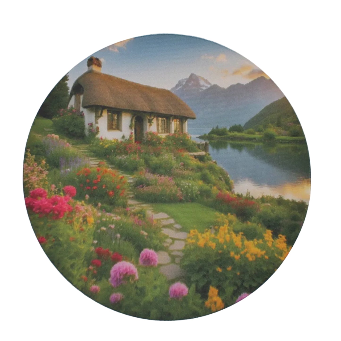 Peaceful Countryside Cottage Mouse Pad